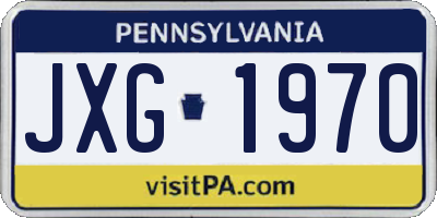 PA license plate JXG1970