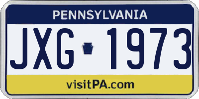 PA license plate JXG1973