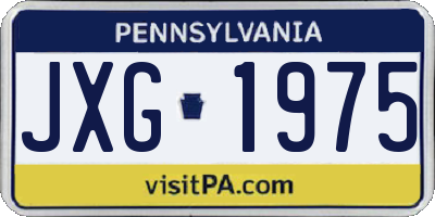 PA license plate JXG1975
