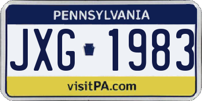 PA license plate JXG1983