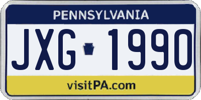 PA license plate JXG1990