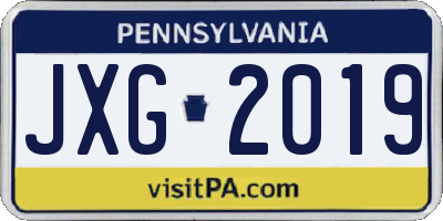 PA license plate JXG2019