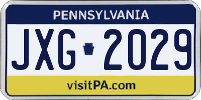 PA license plate JXG2029