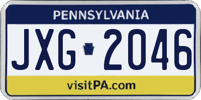 PA license plate JXG2046