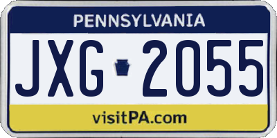 PA license plate JXG2055