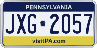 PA license plate JXG2057