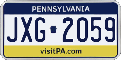 PA license plate JXG2059