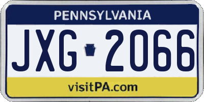 PA license plate JXG2066