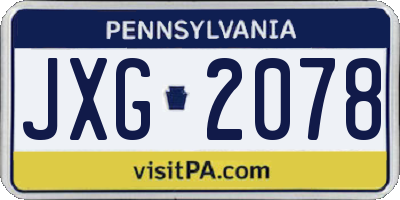 PA license plate JXG2078