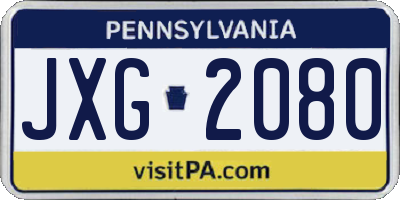 PA license plate JXG2080