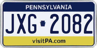 PA license plate JXG2082