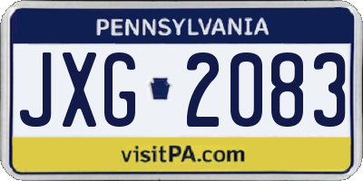 PA license plate JXG2083