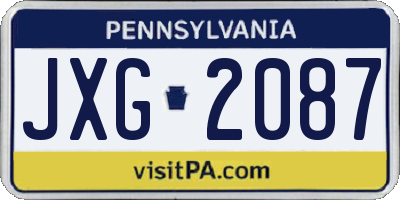 PA license plate JXG2087