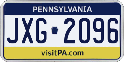 PA license plate JXG2096