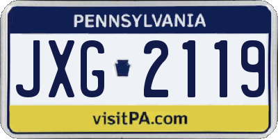PA license plate JXG2119