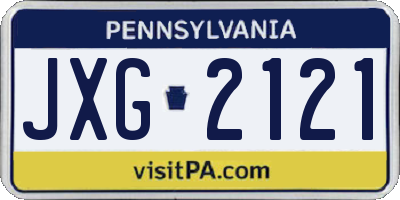 PA license plate JXG2121