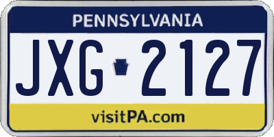 PA license plate JXG2127