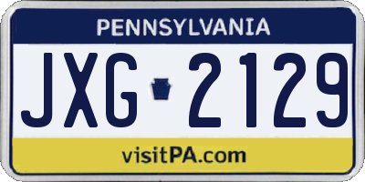 PA license plate JXG2129