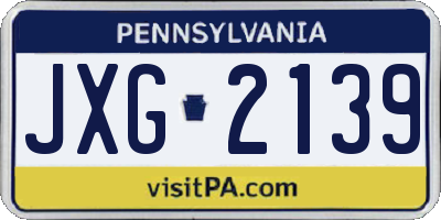 PA license plate JXG2139