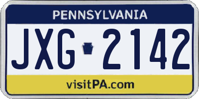 PA license plate JXG2142