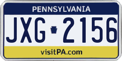 PA license plate JXG2156