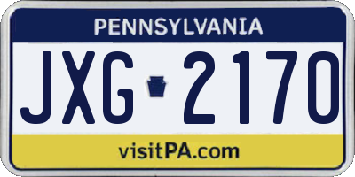 PA license plate JXG2170