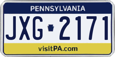 PA license plate JXG2171