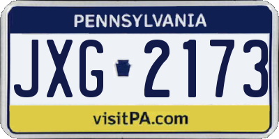PA license plate JXG2173