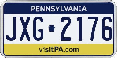 PA license plate JXG2176