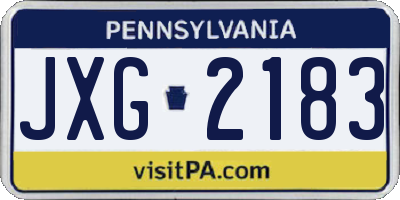 PA license plate JXG2183