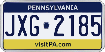 PA license plate JXG2185