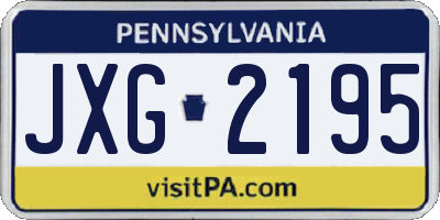 PA license plate JXG2195