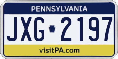 PA license plate JXG2197