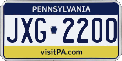 PA license plate JXG2200