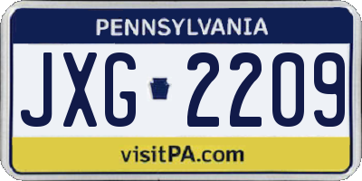 PA license plate JXG2209