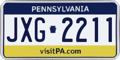 PA license plate JXG2211