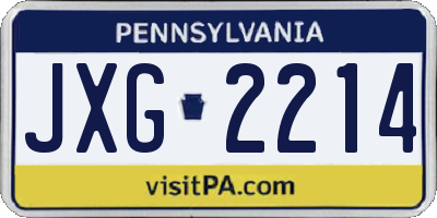 PA license plate JXG2214