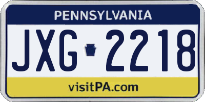 PA license plate JXG2218