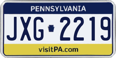 PA license plate JXG2219