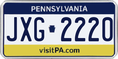 PA license plate JXG2220