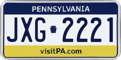 PA license plate JXG2221