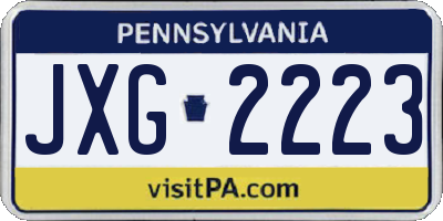 PA license plate JXG2223