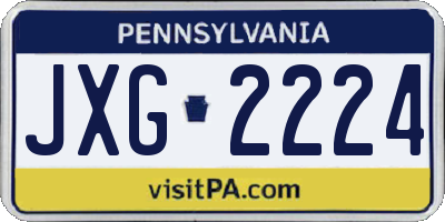 PA license plate JXG2224