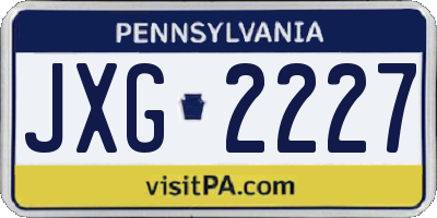PA license plate JXG2227