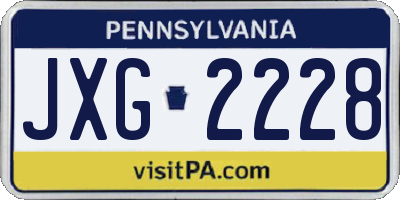 PA license plate JXG2228