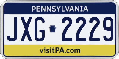 PA license plate JXG2229