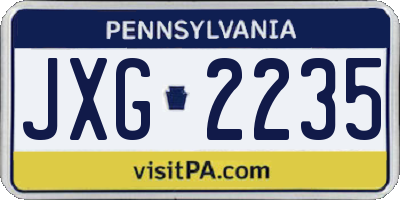 PA license plate JXG2235