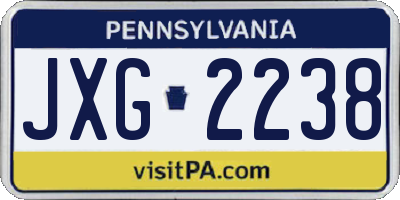 PA license plate JXG2238