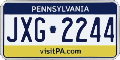 PA license plate JXG2244