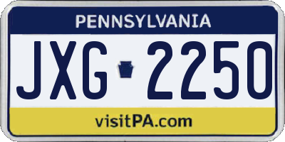 PA license plate JXG2250